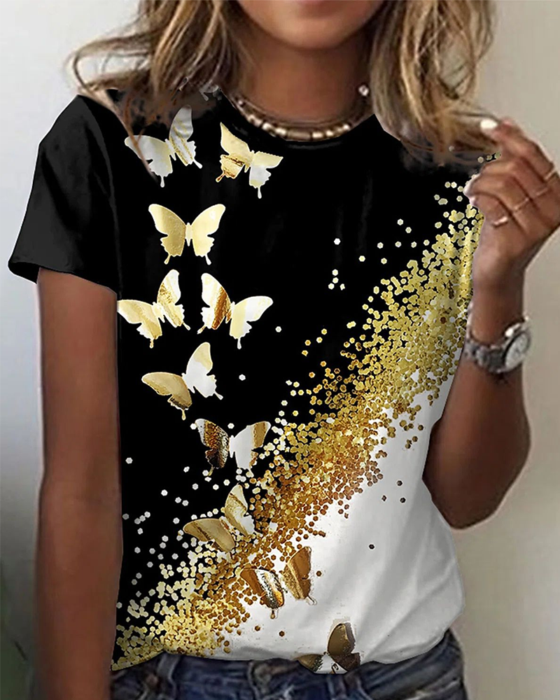 Vila | Eenvoudig bedrukt T-shirt met ronde hals