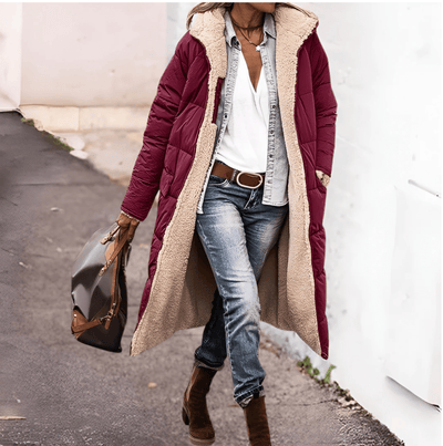 Avarena | Warme omkeerbara Parka-jas met sherpa-voering