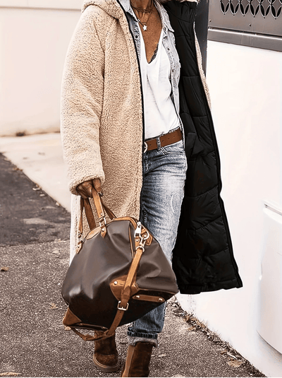 Avarena | Warme omkeerbara Parka-jas met sherpa-voering