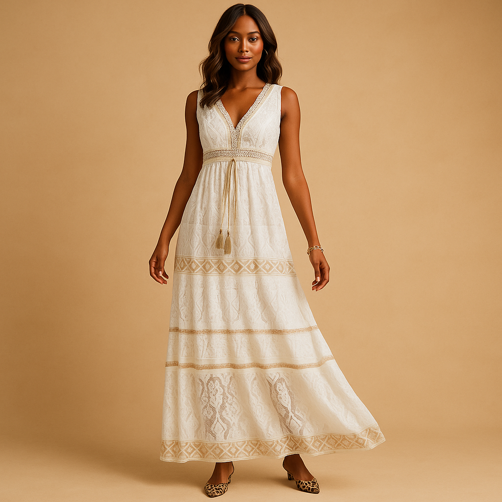 Vera | Bohemian maxi-jurk met of zonder mouwen voor dames
