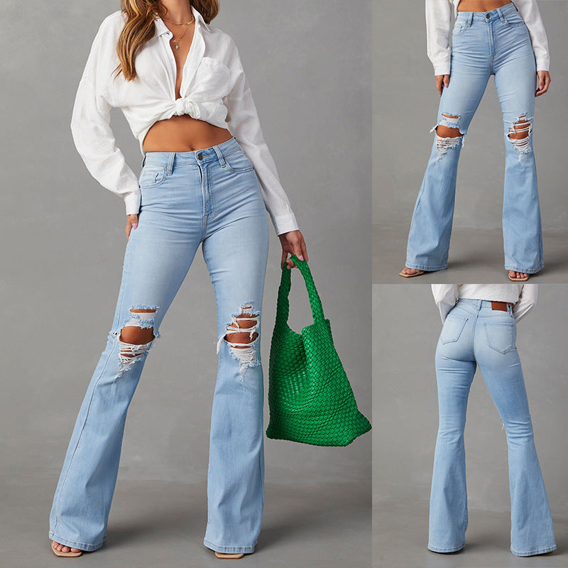 Elva | Ripped Flare Jeans