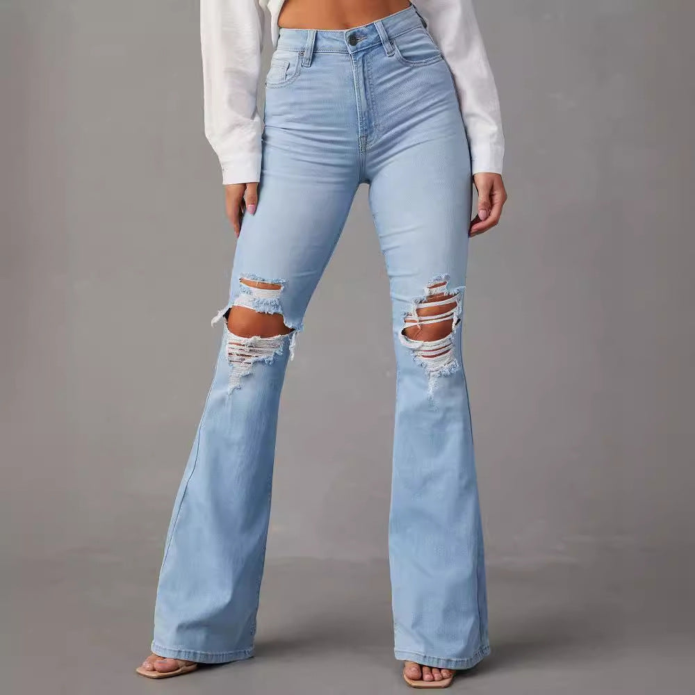 Elva | Ripped Flare Jeans