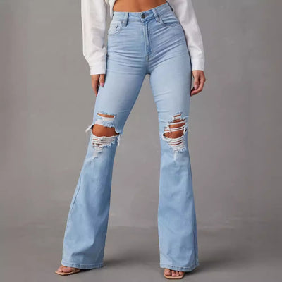Elva | Ripped Flare Jeans