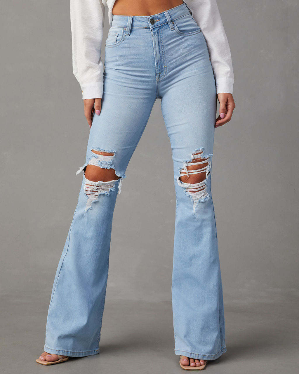 Elva | Ripped Flare Jeans