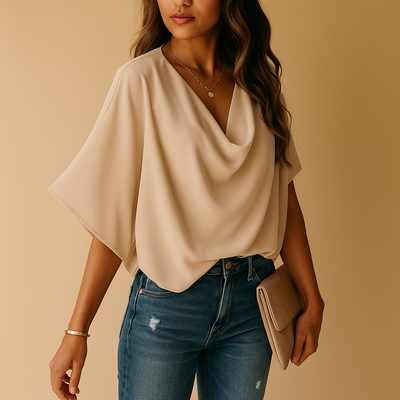 Vera | Luchtige chiffon blouse met vleermuismouwen voor dames
