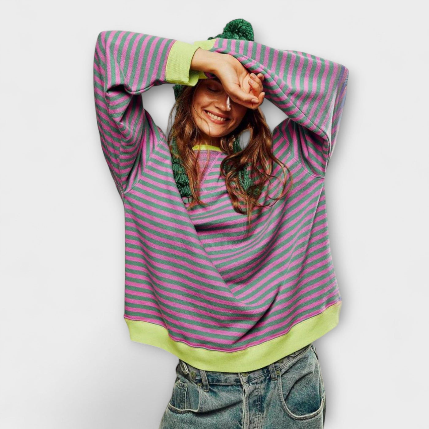 Mila | Gestreepte oversized trui