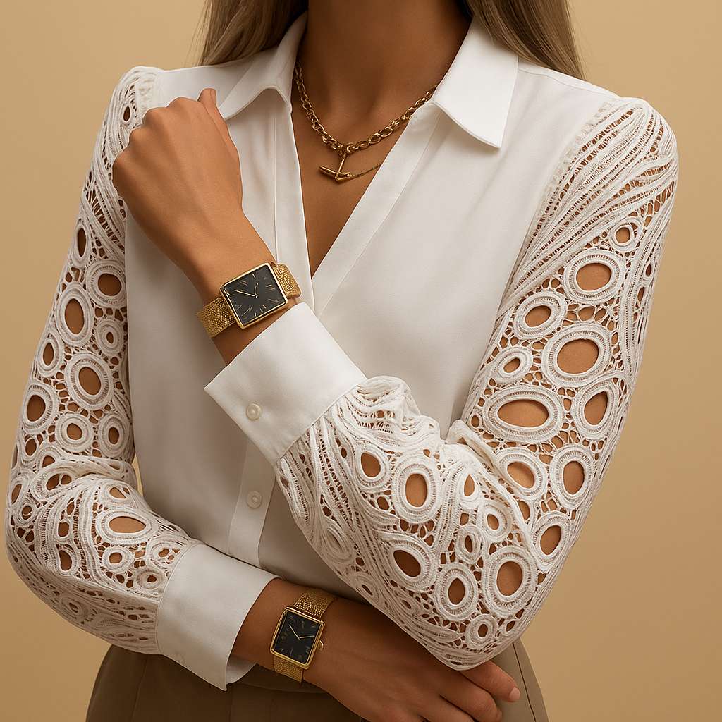 Madonna | Elegante blouse met kanten mouwen voor dames