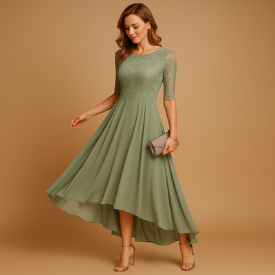 Mara | Feestjurk met kanten details en flatterende pasvorm voor dames