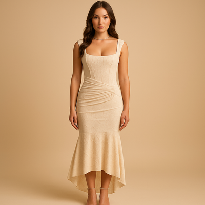 Vivienne | Gebloemde midi-jurk met luchtige pasvorm voor dames