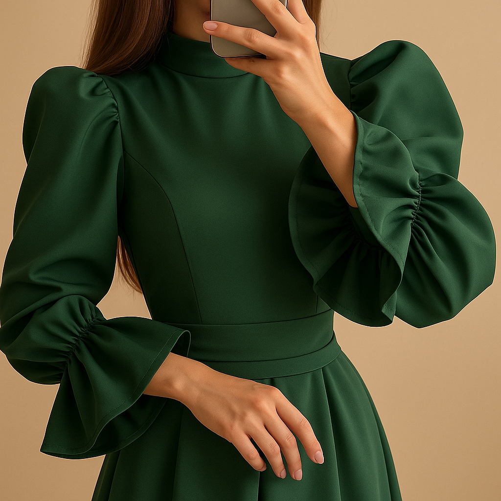 Tara | Lange jurk met tailleband en elegante snit voor dames