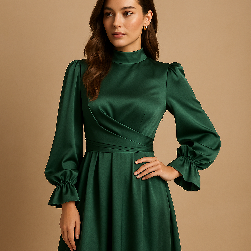 Tara | Lange jurk met tailleband en elegante snit voor dames