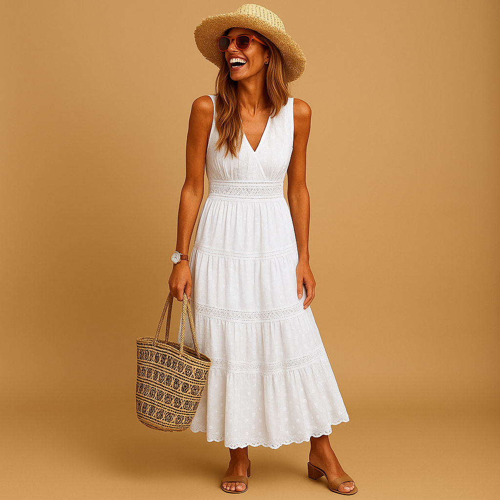 Cecilia | Maxi zomerjurk met vloeiende pasvorm voor dames