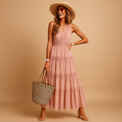 Cecilia | Maxi zomerjurk met vloeiende pasvorm voor dames