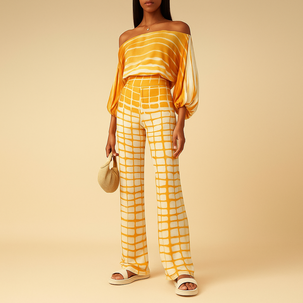 Camille | Tweedelige outfit met off-shoulder top voor dames