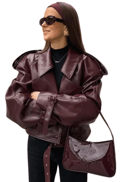 Valeria | Tijdloze Leren Herfstjas voor de Moderne Vrouw