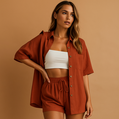 Britt | Zomerse lounge set met vest en short voor dames