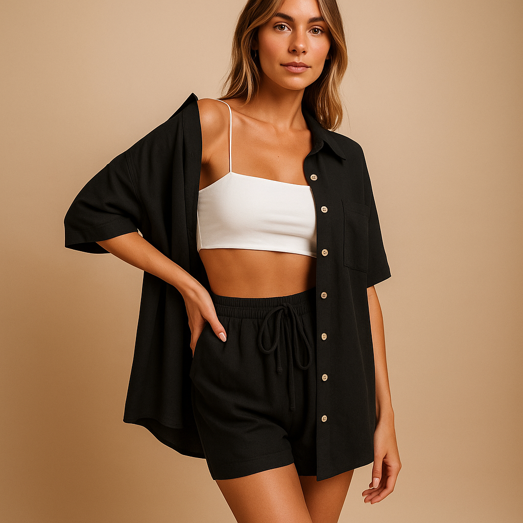 Britt | Zomerse lounge set met vest en short voor dames