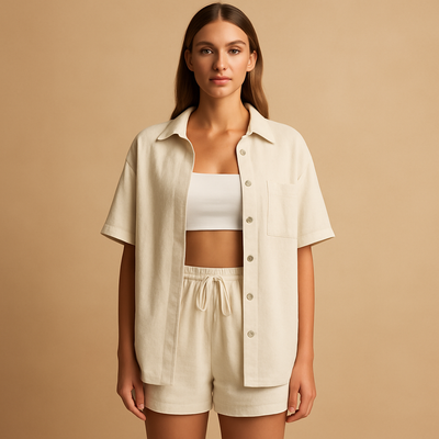 Britt | Zomerse lounge set met vest en short voor dames